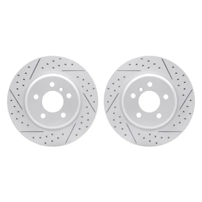 For BMW 535d 14-16 R1 Concepts Drilled & Slotted Rear Brake Rotor Set Foto 1 de 3