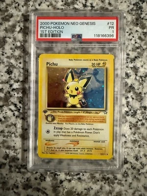 Pichu - 12/111 PSA 1 1st Edition Neo Genesis Holo Rare - Population 18 - Image 1 of 2