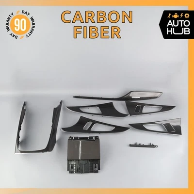 12-18 Audi C7 S6 A6 painel central console porta guarnição conjunto de carbono fabricante de equipamento original - Imagem 1 de 4