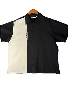 Havanera Co Mens Shirt Size XL Black White Button UP Short Sleeve Bowling Casual - Picture 1 of 6