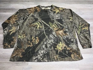 Vintage Mossy Oak Long Sleeve Pocket T-Shirt Size XL Field Staff 100% Cotton Tee - Picture 1 of 7