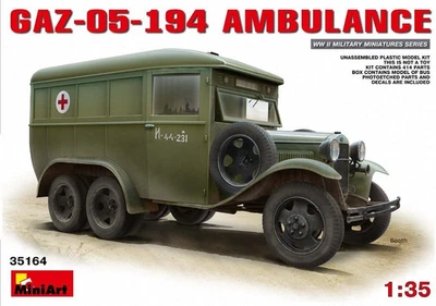 - Kit Modellino Ambulanza “GAZ-05-194 ”, Scala 1:35, Plastica - Immagine 1 di 4