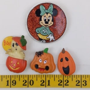 Halloween Pin Jack-o'-lantern Pumpkin Minnie Mouse Ghost Vintage Accessory - Afbeelding 1 van 2