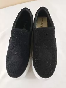 Joy & Mario Women's Shoes Size 7.5 (EU 38.5) Black Glitter Slip on Loafers NEW - Picture 1 of 11
