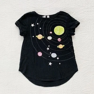 Gap Girls' Flippy Sequin Solar System Short Sleeve Tee Shirt (M 8-9) - Image 1 of 3