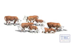 A2144 Woodland Scenics N Gauge Hereford Cows - Picture 1 of 1