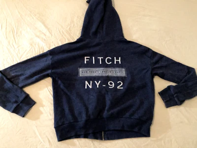 Jaqueta com capuz feminina Abercrombie & Fitch G grande cinza algodão - Imagem 1 de 4