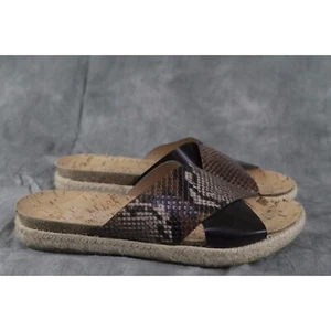 NEW Kanna Snake Print Embossed Leather/Cork Slide Sandal 6351 EU Size 36   S1E1 - Picture 1 of 7
