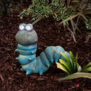 Stravaga statua bruco acqua scultura giardino, ad energia solare con luci a LED - Foto 1 di 6