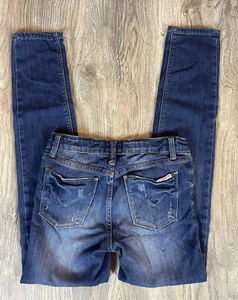 HUDSON JUNIORS SKINNY BLUE JEANS DISTRESSED SIZE 2 JUNIORS / GIRL SIZE 12 - Picture 1 of 5