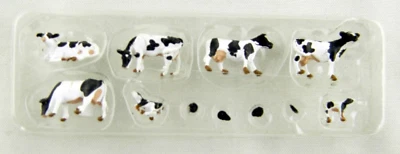 N Scale Holstein Cows (11 pcs) - Woodland Scenics #A2187 - Image 1 of 2