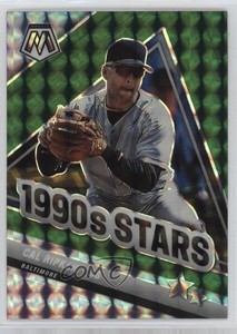 2022 Panini Mosaic 1990's Stars Green Prizm Cal Ripken Jr #295 HOF