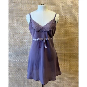 Vintage VANITY size 32 Purple Croquette Lingerie Slip Dress - Picture 1 of 8