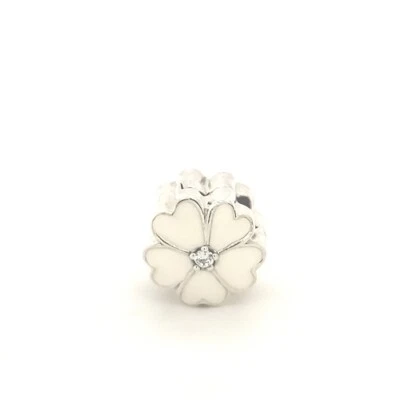 Authentic Pandora silver 925 #791822en12cz  White Primrose Flower clip charm NEW - Image 1 of 4