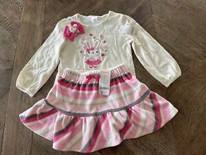 Girls 3t Outfit Gymboree Spring Easter Bunny Glamour Ballerina Matching hairclip