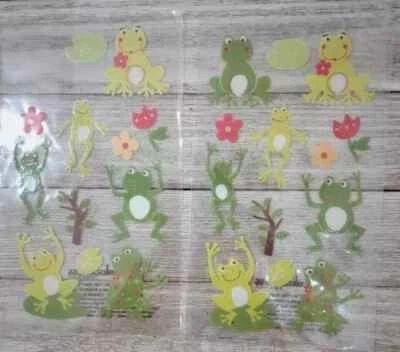 frogs scrapbook fun stickers glitter sparkled EK success 2 open packs - Image 1 of 2