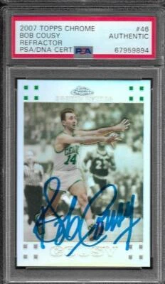 Tarjeta firmada por Bob Cousy Auto 2007-08 Topps cromo refractor Celtics #816/999 - PSA Foto 1 de 4