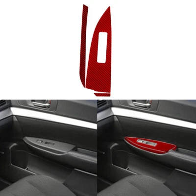 Red Carbon Fiber Passenger Window Lift Cover For Subaru Legacy Outback 2010-2014 - image 1 of 4