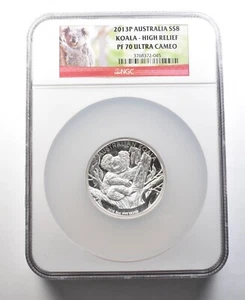 2013 P Australia 8 Dollars Silver Koala High Relief PF70 UCAM NGC *0219 - Picture 1 of 3