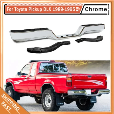 Chrome Rear Step Bumper Face Bars Fit For 1989-1995 Toyota Pickup Extended Cab Foto 1 de 4
