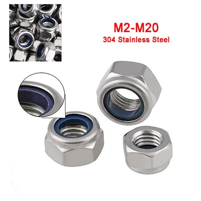 Stopmutter Sicherungsmuttern DIN985 A2 Edelstahl M2M2.5M3M4M5M6M8M10M12 bis M20 - Bild 1 von 4