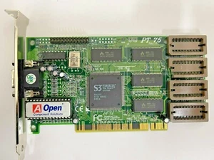RARE VINTAGE AOPEN PT75 S3 VIRGE/DX 2 MEG EXP 4 MEG PCI VGA CARD MXB25 - Picture 1 of 2