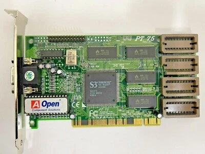 RARE VINTAGE AOPEN PT75 S3 VIRGE/DX  2 MEG EXP 4 MEG PCI VGA CARD MXB25 - Image 1 of 2