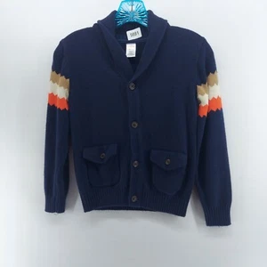 gymboree sweater boys size medium shawl neck collar navy blue cardigan sweater - Picture 1 of 8