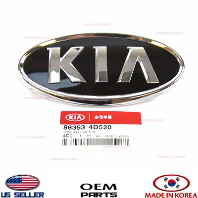  Genuine Front Grille Emblem Kia Logo Mark Badge Ornament OEM Kia Sedona 2007-14 - Image 1 of 4