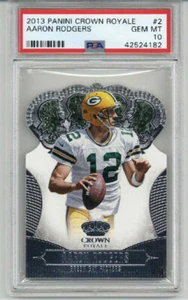2013 PANINI CROWN ROYALE #2 AARON RODGERS CARD PACKERS PSA 10 LOW POP VERY RARE - Picture 1 of 2