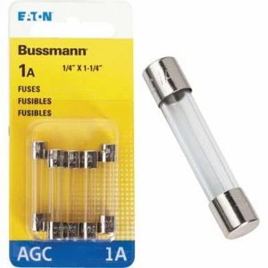 (5-5pk)-Bussmann 1-Amp 250-Volt AGC Glass Tube Automotive Fuse BP/AGC-1-RP - Picture 1 of 1