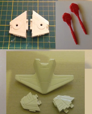 Starcom STARWOLF remplacement coleco wings+laser+miniwings set - Photo 1/2