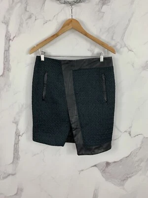 Helmut Lang Asymmetrischer Rock Lammleder Verzierung Größe 4 - Bild 1 von 4