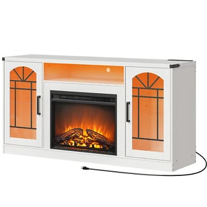 HOOBRO Fireplace TV Stand with LED Lights Electric Fireplace TV Console - Picture 1 of 10