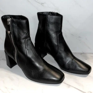 NEU Aquatalia Delfina Nappaleder Reißverschluss Bootie In Schwarz Größe 7,5.  (F21) - Bild 1 von 6