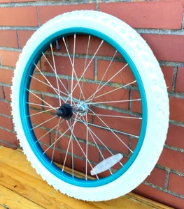 20" Bicycle Front Blue Wheel with 1.95" White Tire Kids BMX Bike #B15 - Picture 1 of 3