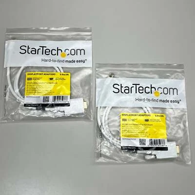 STARTECH.COM (2PK!) DisplayPort to VGA Adapter Converter Cable 3ft/0.9m White - Image 1 of 4