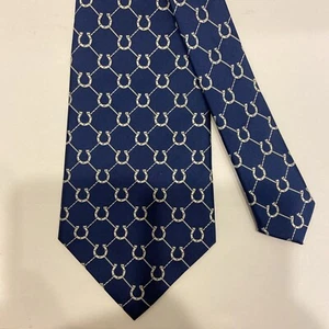 Indianapolis Colts Neck Tie 100% Silk Blue Horseshoe Print 59” NFL Football - Picture 1 of 6