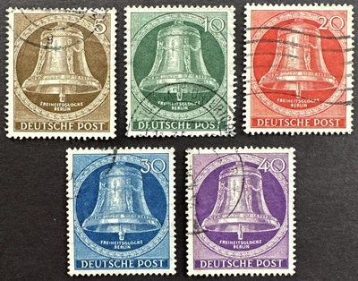 Germany Berlin 1951 Sc# 9N75-9N79 Set of 5 Used Stamps Freedom Bell - Image 1 of 2
