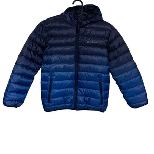 Eddie Bauer Reversable Puffer Jacket Blue Boys Size M (10/12) - Picture 1 of 6