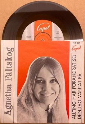 AGNETHA FALTSKOG 1968 SWEDISH PS 7" SINGLE ALLTING HAR FORANDRAT SEJ - ABBA - Image 1 of 4