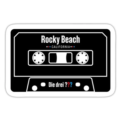 SPREADSHIRT Die drei Fragezeichen Rocky Beach Kassette Aufkleber Sticker, max. 10 x 10 cm