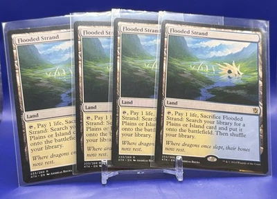 MTG 4X Flooded Strand Khans of Tarkir Non-foil Play Set Nm/LP - Image 1 of 4