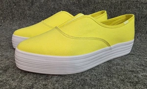 Tenis Keds Doble Cubierta Plataforma Sin Cordones Amarillo Lona Talla 8.5 Para Mujer - Imagen 1 de 7