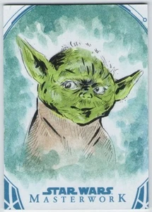 2018 Topps Star Wars Masterwork Master Yoda Sketch by Basak Cetinkaya!!! ๐ฅ๐ฅ๐ฅ - Picture 1 of 2