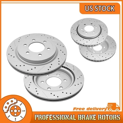 Rotores de freno delanteros traseros perforados para Ford F-150 Expedition Lincoln Lobo Navigator Foto 1 de 4