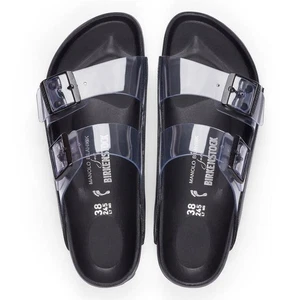 Manolo Blahnik x Birkenstock Collaboration Arizona clear black Sandal Size37 New - Picture 1 of 4