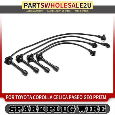 4x Spark Plug Wire Set for Toyota Corolla 1992 1993-1997 Celica Geo Prizm Paseo - Image 1 of 4