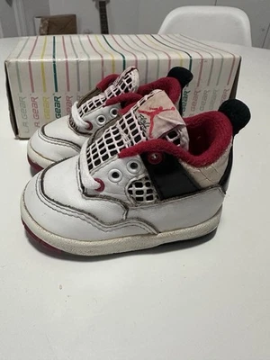 Nike Air Jordan 4 1989 rojo fuego niño pequeño talla 2 usadas Foto 1 de 4