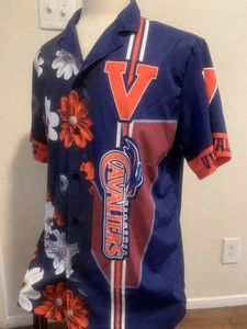 Virginia Cavaliers Large Hawaiian Short Sleeve Button Up Shirt Floral - Picture 1 of 17